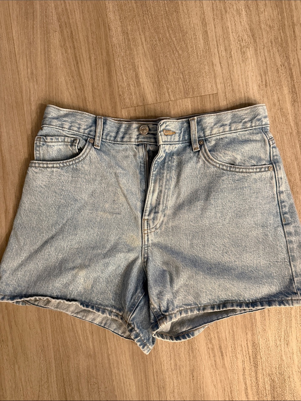 Mango Light Wash Denim Shorts